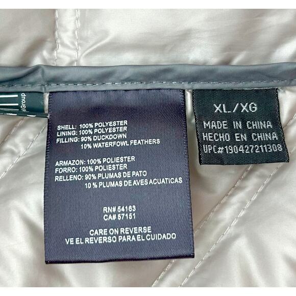 Kenneth Cole Light Creamy Duck Down Quilted Puffer Coat Cozy Minimalist XL - Picture 6 of 8